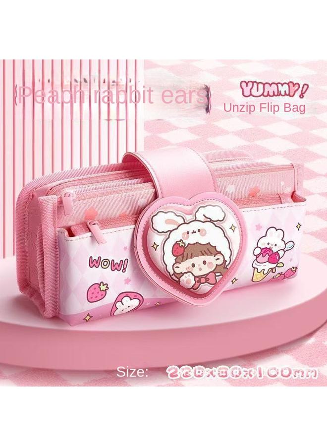 Bluejw 2025 New High-value Multi-functional Large-capacity Pencil Case Female Primary School Stationery Box Soft Bag Multi-layer Pen Case Wholesale - Image 1