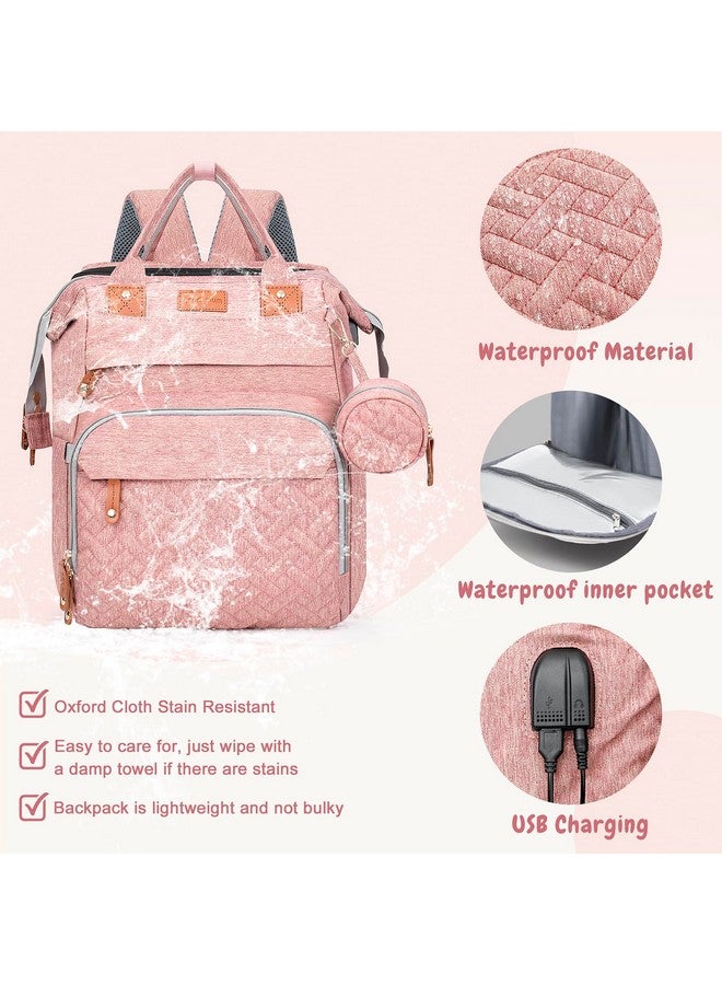 JOYCE Diaper Bag, with Diaper Changing Station, Multi-functional Large-capacity Diaper Bag Backpack, Best Gift for Newborns, Travel Essentials Diaper Bag Backpack (Pink) - Image 4
