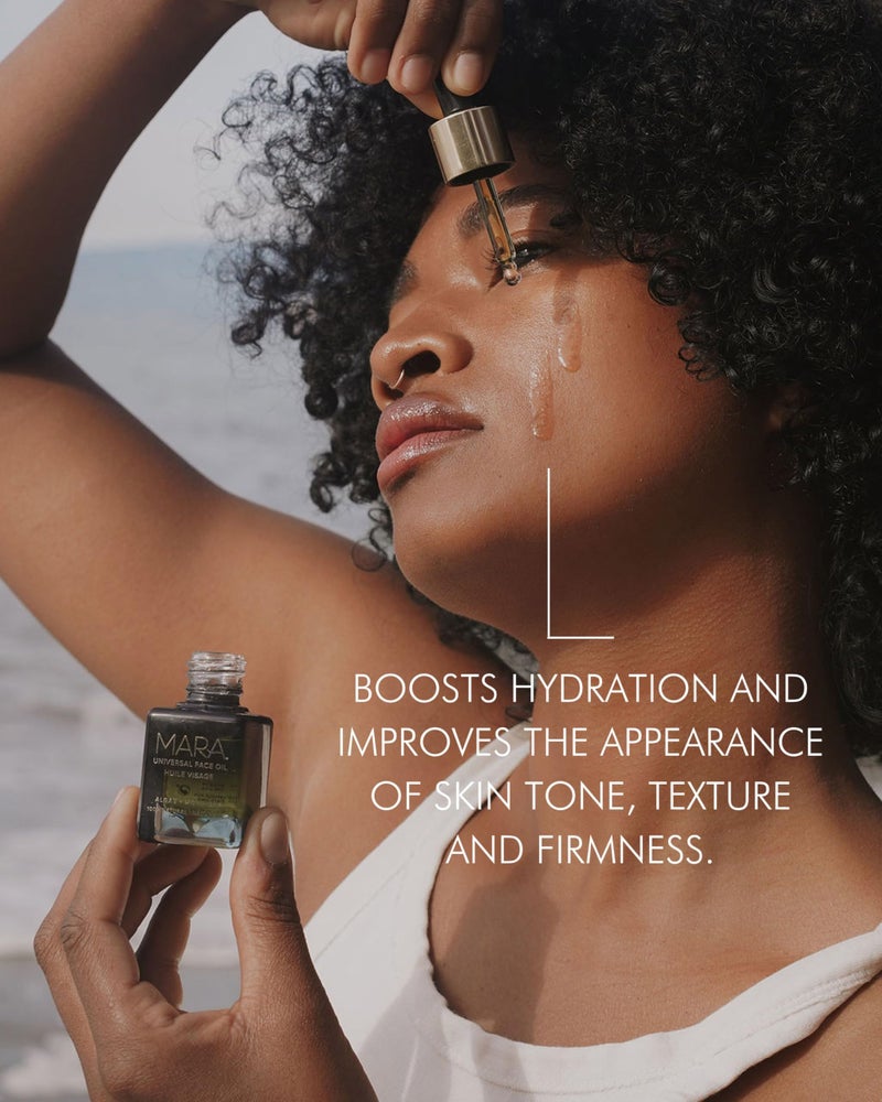 MARA - Universal Hydrating Face Oil for Anti-Aging + Glow with Algae + Moringa | Superfood Plant Oils Plump Skin, Boosts Firmness, For All Skin Types (0.5 oz | 15 ml; Travel Size) - Image 4