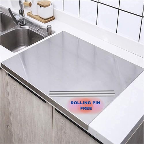 Halsey Homes Stainless Steel Counter Top Board for Kitchen | Worktop Platform | Round Edge | for Cutting - Chopping Vegetables Meat Fish Fruits (Counter TOP Medium (42x32) CM) - Image 1