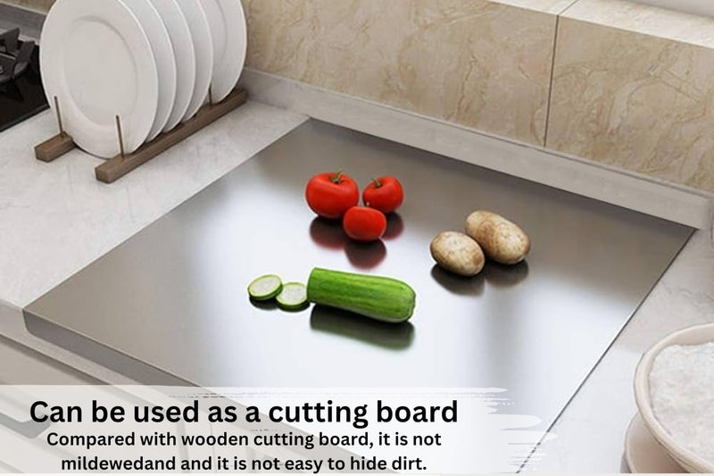 Halsey Homes Stainless Steel Counter Top Board for Kitchen | Worktop Platform | Round Edge | for Cutting - Chopping Vegetables Meat Fish Fruits (Counter TOP Medium (42x32) CM) - Image 5
