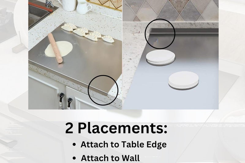 Halsey Homes Stainless Steel Counter Top Board for Kitchen | Worktop Platform | Round Edge | for Cutting - Chopping Vegetables Meat Fish Fruits (Counter TOP Medium (42x32) CM) - Image 4
