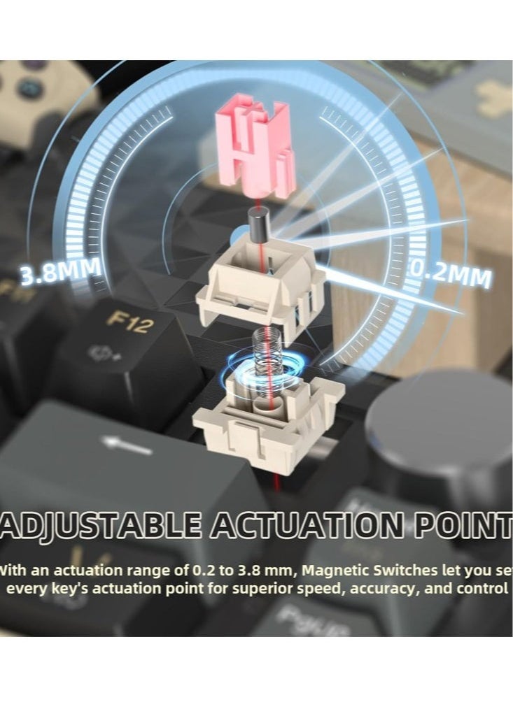 Attack Shark K85 Wired Mechanical Keyboard Hot Swappable Low Latency RGB Custom Esports Magnetic Axis Mechanical Keyboard  - Image 2