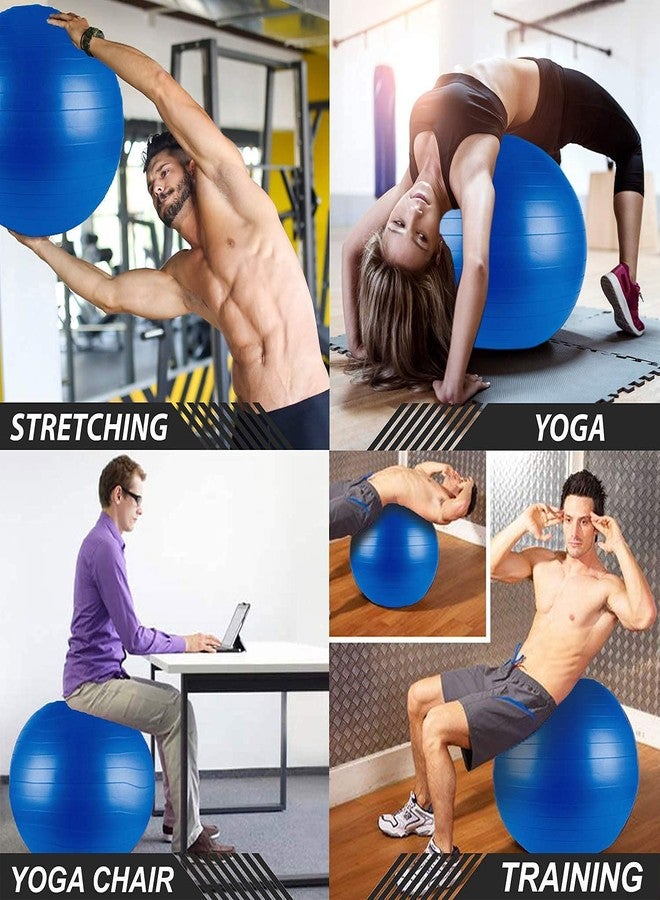 Lexazo Gym Ball Fitness Exercise Yoga Ball Gymnastic Ball Anti Burst and Slip Resistance with Foot Pump for Men and Women - Diameter 65cm - Image 5