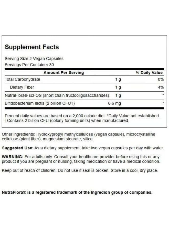 SWANSON PROBIOTIC + PREBIOTIC FIBER | 60 VEG CAPS - Image 2