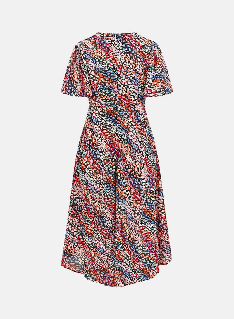 Needs No Label  Multicoloured Animal Ruche Midi Dress for Women | Best Price UAE