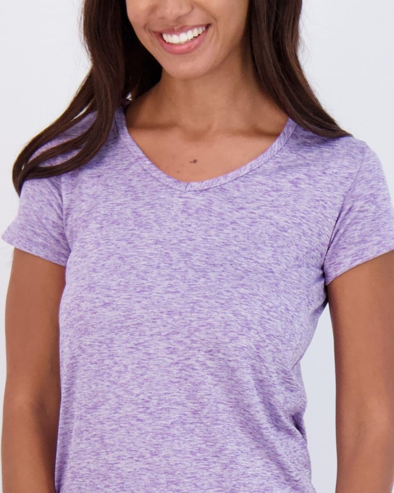 REALESSENTIALS Real Essentials 5 Pack: Women's Dry Fit Short Sleeve V Neck Workout Top - Fitness Pilates Gym Athletic Yoga T-Shirt (Plus Available), Set 1, S - Image 3
