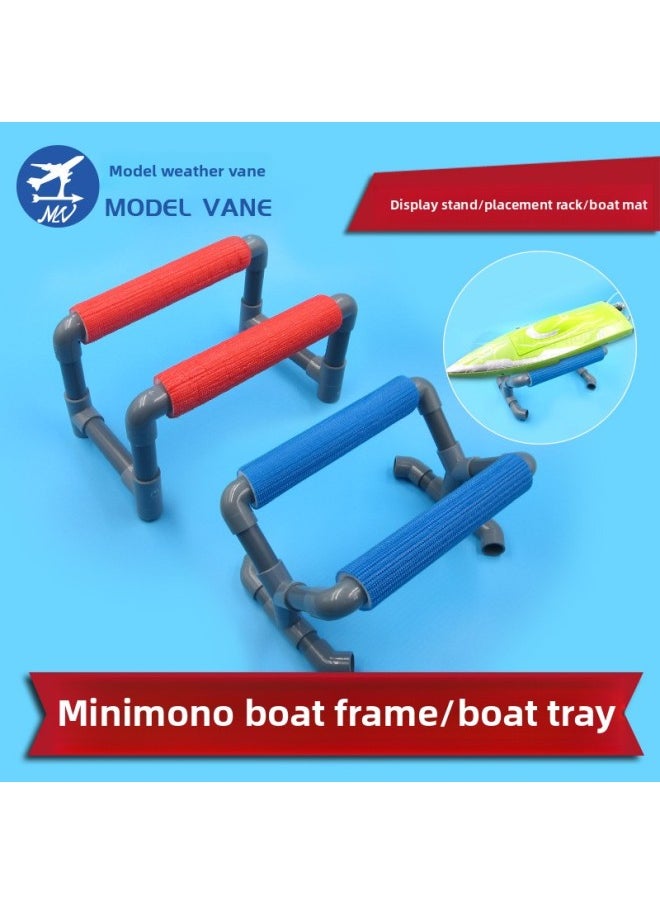 Generic - Ship Model Pvc Mo Boat Frame Boat Support Boat Model Display Rack Placement Rack Boat Pad Shock Absorption Anti-Slip-Color:Four-legged Stand (blue) - Image 1