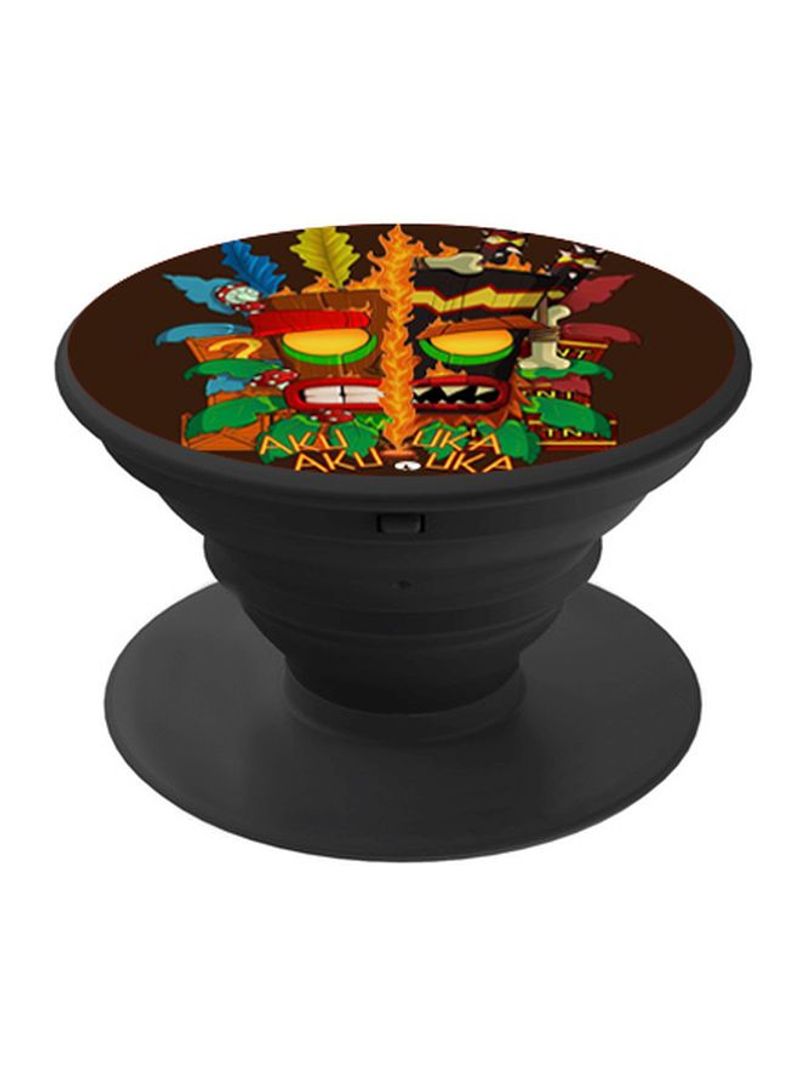 RKN Printed Pop Socket Phone Holder Black/Orange/Yellow - Image 2