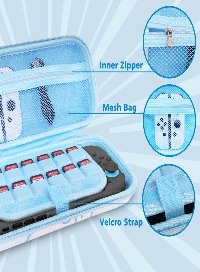 TIKOdirect Carrying Case for Nintendo Switch 2(2025), Cute Portable Travel Bag with 12 Game Card Slots Inner Storage Bag for Nintendo Switch 2 Console Joy-Con & Accessories, Blue - Image 5