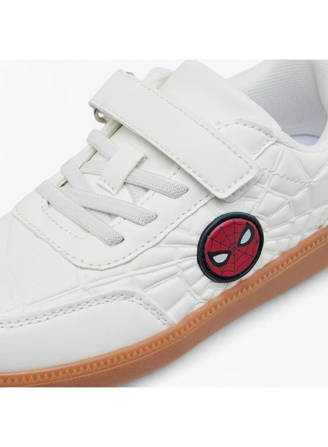 MARVEL Boys Spider-Man Applique Sneakers with Hook and Loop Closure
