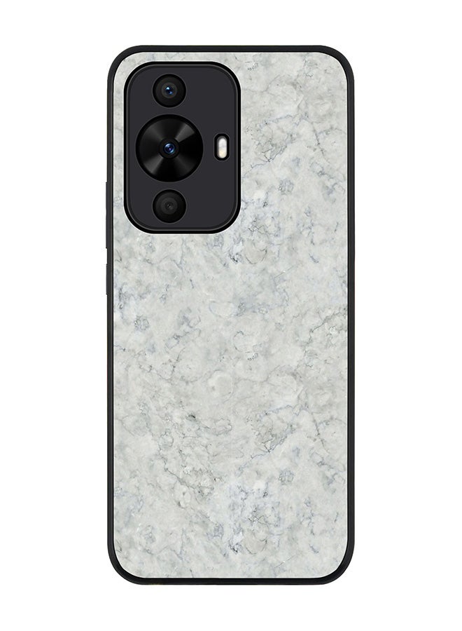 Stylizedd Rugged Black edge case for Huawei nova 12s / Huawei nova 11/ Huawei nova 12 Lite 4G, Slim fit Flexible Anti Drop Thin Cover - Marble Texture White - Image 1