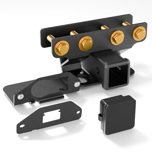 YZONA for Jeep Gladiator JT Tow Hitch 2 Inch Receiver 13434 Class 3 III Trailer Hitch Compatible with 20202026 Jeep Gladiator JT Hitch Receiver with Cover Black Power Coat Towing Combo - Image 1
