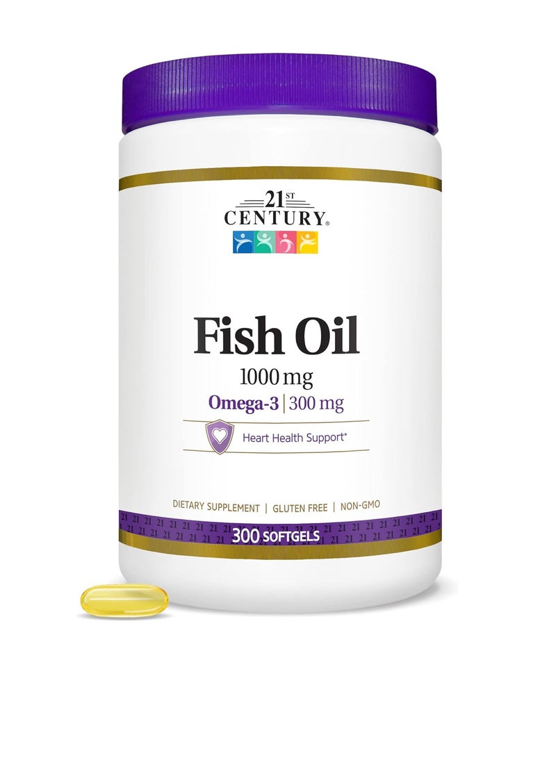 21st CENTURY Fish Oil 1000 mg Softgels, 300 Count  - Image 1