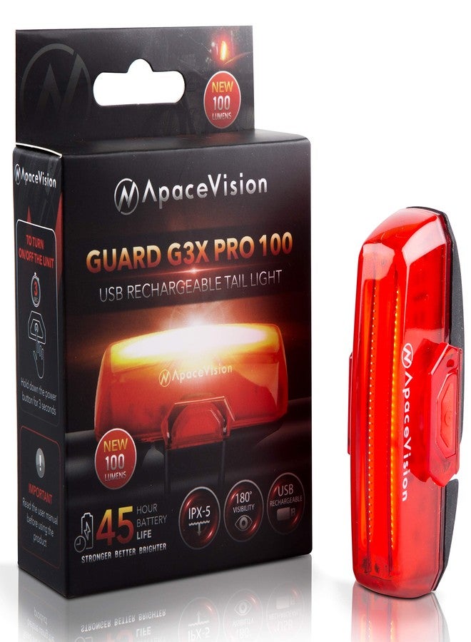Apace Vision ضوء خلفي للدراجة قابل لإعادة الشحن عبر USB من Apace - ضوء خلفي للدراجة LED ساطع للغاية 100 لومن، ينقر بسهولة كضوء خلفي أحمر للدراجات الجبلية من أجل سلامة ركوب مثلى - Image 2