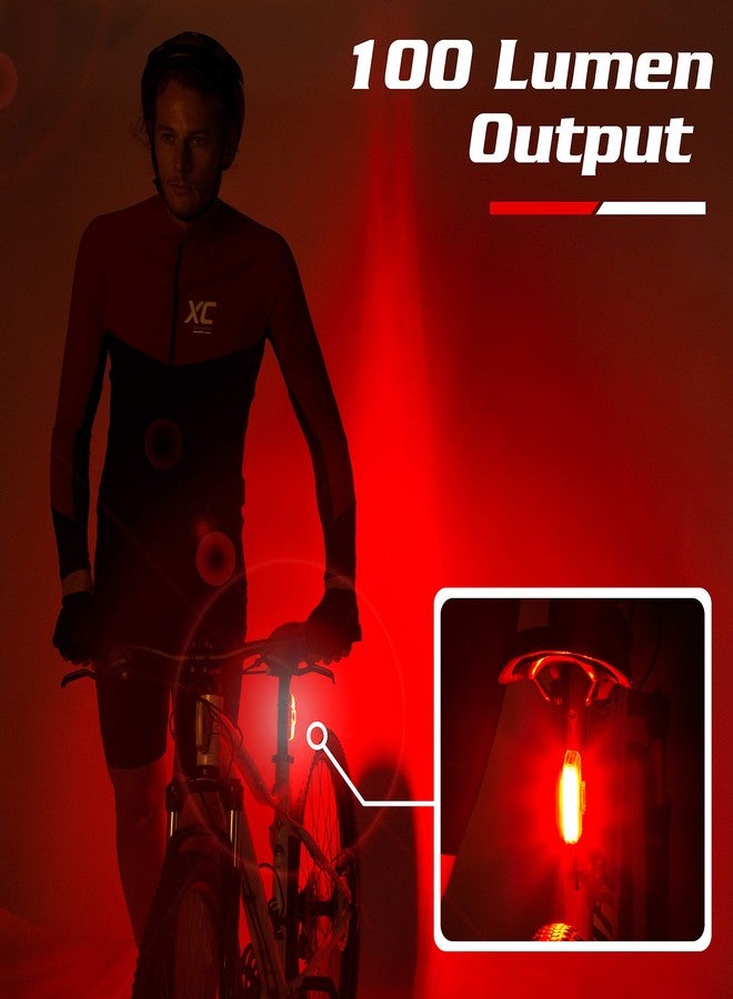 Apace Vision ضوء خلفي للدراجة قابل لإعادة الشحن عبر USB من Apace - ضوء خلفي للدراجة LED ساطع للغاية 100 لومن، ينقر بسهولة كضوء خلفي أحمر للدراجات الجبلية من أجل سلامة ركوب مثلى - Image 4