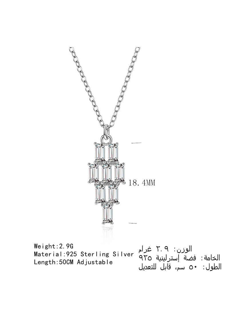 Moonmory Authentic 925 Sterling Silver Mosque Pillar Pendant Necklace Inspired by White Stepping Stone, Best Gift for Ramadan, Valentine's Day, Mother's Day, 50cm Adjustable Length - Image 2