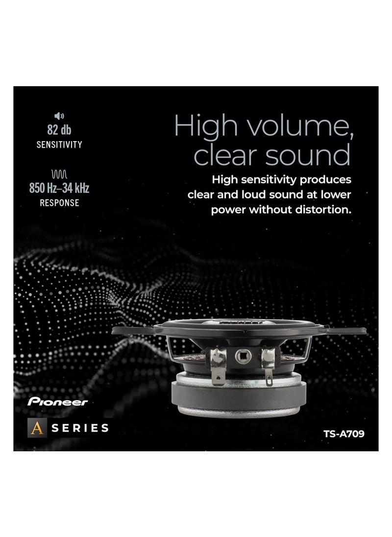 Pioneer - TS-A709 سلسلة A 2-3/4” 2-Way، 450 واط، مكبر صوت عالي التردد 16 مم – مكبر صوت محوري (زوج) - Image 1