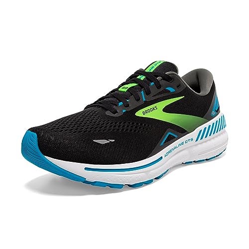 Brooks Men’s Adrenaline GTS 23 Supportive Running Shoe - Black/Hawaiian Ocean/Green - 10 Wide - Image 1
