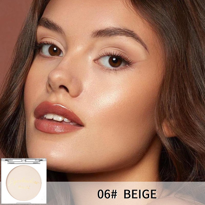 Erinde Single Beige Matte Eyeshadow Palette, Velvet Eye Shadow Compact Powder Primer Base Makeup, Neutral Nudes Matte Pressed Powder Eye Shadow Palette, 06# Beige - Image 4