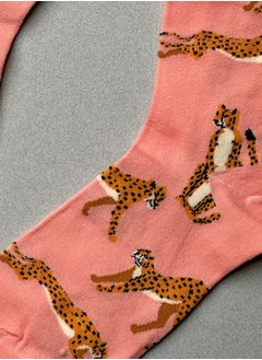 The Socks Hype 3 Pairs Cheetah Print Socks for Men Women | Stylish Cotton Soft Comfortable Socks | Suitable for 35-42 Sizes | Vibrant Wildlife Design for Everyday Wear  - Image 3