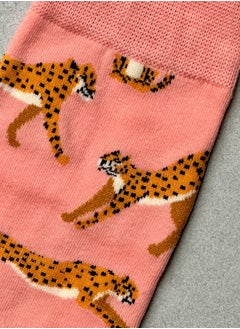 The Socks Hype 3 Pairs Cheetah Print Socks for Men Women | Stylish Cotton Soft Comfortable Socks | Suitable for 35-42 Sizes | Vibrant Wildlife Design for Everyday Wear  - Image 2