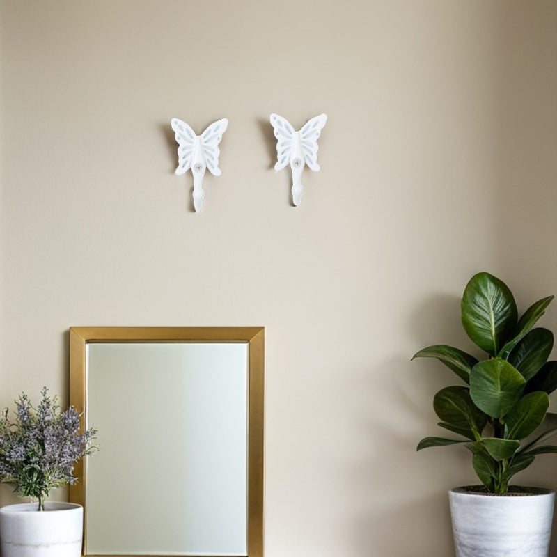 8pcs Retro Butterfly Closet Hooks - European Style Butterfly Single Hangers - Heavy Duty Alloy Wall Coat Hook For Wardrobe - Image 3