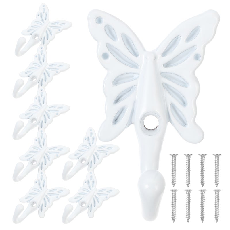 8pcs Retro Butterfly Closet Hooks - European Style Butterfly Single Hangers - Heavy Duty Alloy Wall Coat Hook For Wardrobe - Image 5