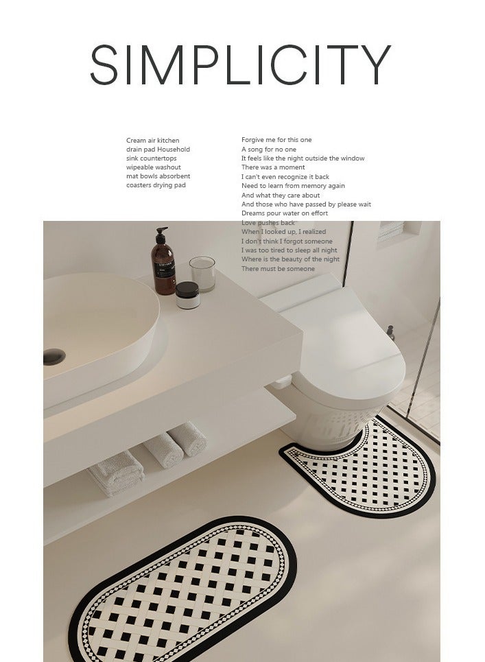 شو وو سجاد حمام, سجاد حمام للحمام غير قابل للانزلاق, فائق النعومة وماص للماء, سجاد حمام من الألياف الدقيقة, غسيل آلي جاف, سجاد حمام لأرضية الحمام وحوض الاستحمام والدش, -50×55 سم - Image 3