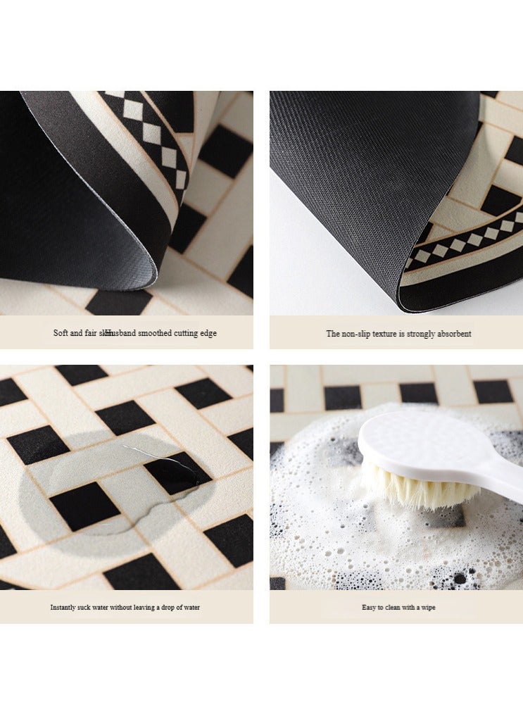 شو وو سجاد حمام, سجاد حمام للحمام غير قابل للانزلاق, فائق النعومة وماص للماء, سجاد حمام من الألياف الدقيقة, غسيل آلي جاف, سجاد حمام لأرضية الحمام وحوض الاستحمام والدش, -50×55 سم - Image 2