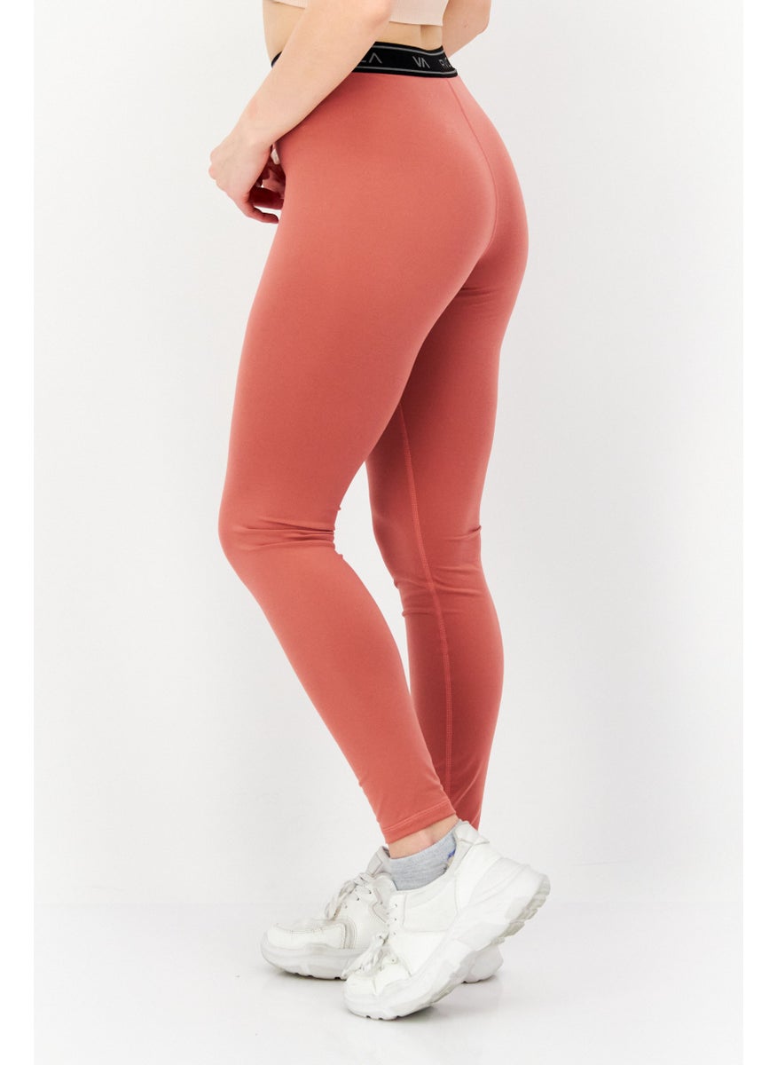 rvca - Women Plain Pull On Leggings, Old Rose - Image 1
