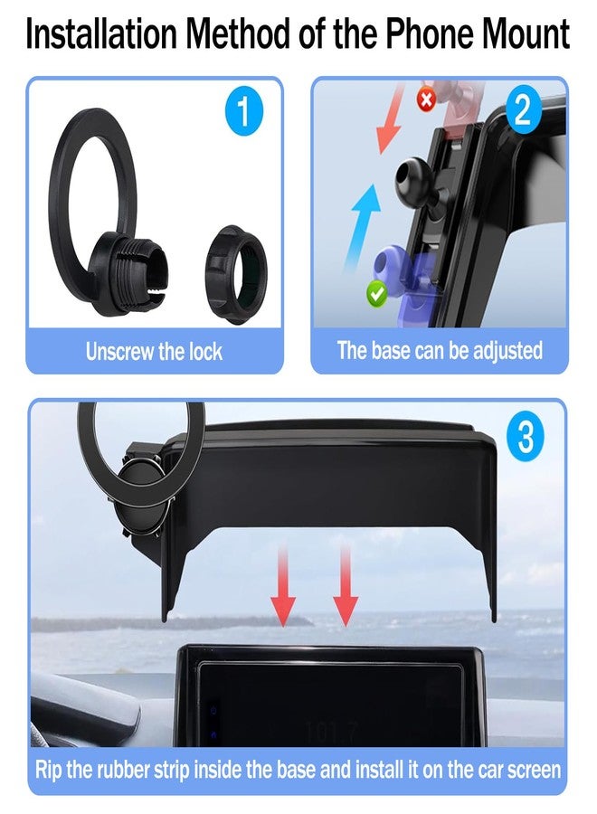 Hesanzol Car Phone Holder for 2019-2025 Toyota Corolla/2022-2024 Corolla Cross 8-inch Touchscreen, Cell Phone Mount Compatible with MagSafe - Image 5