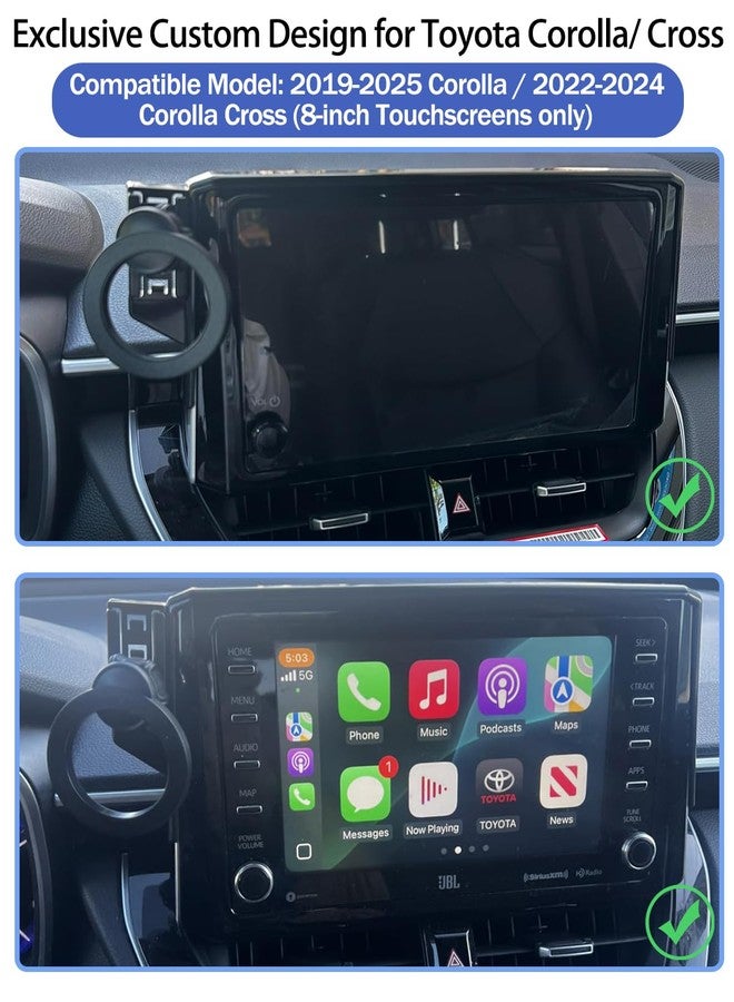 Hesanzol Car Phone Holder for 2019-2025 Toyota Corolla/2022-2024 Corolla Cross 8-inch Touchscreen, Cell Phone Mount Compatible with MagSafe - Image 3