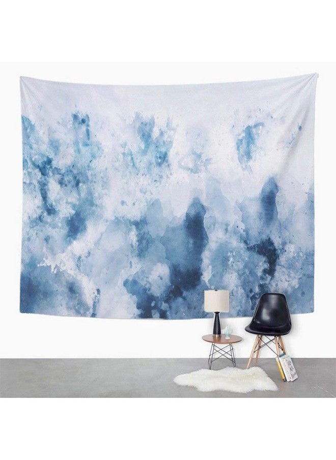 Emvency Tapestry Print 60X80 Inches Cold Abstract Watercolor In Blue Silver And Gray Tone Digital Painting Cool Wall Hangings Home Decor  - Image 4