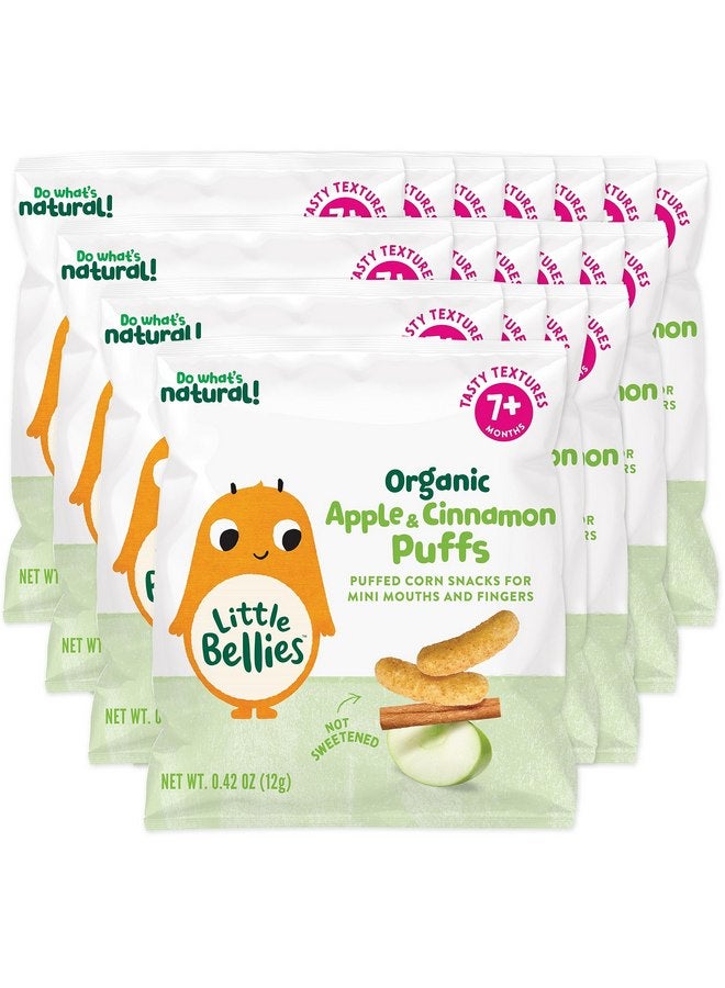 Little Bellies Organic Apple & Cinnamon Puffs Baby Snack (Pack of 18 x 0.42 oz Individual Packs) - Image 1