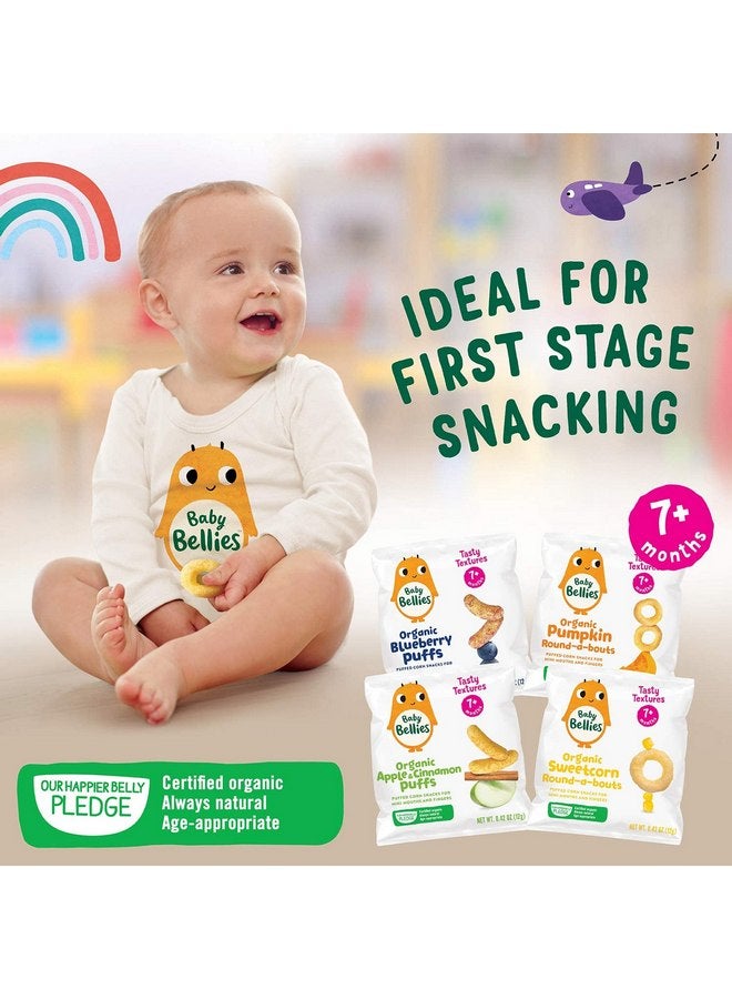 Little Bellies Organic Apple & Cinnamon Puffs Baby Snack (Pack of 18 x 0.42 oz Individual Packs) - Image 2