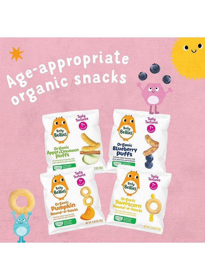 Little Bellies Organic Apple & Cinnamon Puffs Baby Snack (Pack of 18 x 0.42 oz Individual Packs) - Image 3