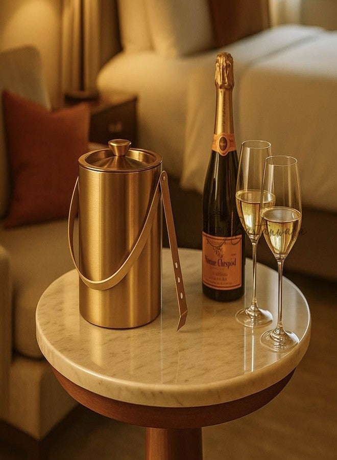 PURI Bartanwala - Stainless Steel Double Wall Ice Bucket – Gold Brushed Finish | Capacity 1500 ml - Image 5