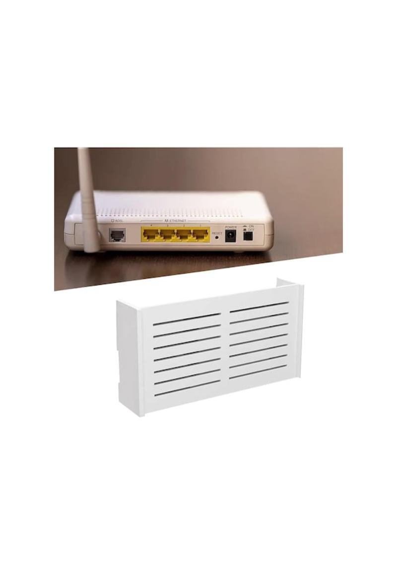 No punching router storage box, wall-mounted TV set-top box rack, home living room wifi shielding bracket, louver small - Image 5