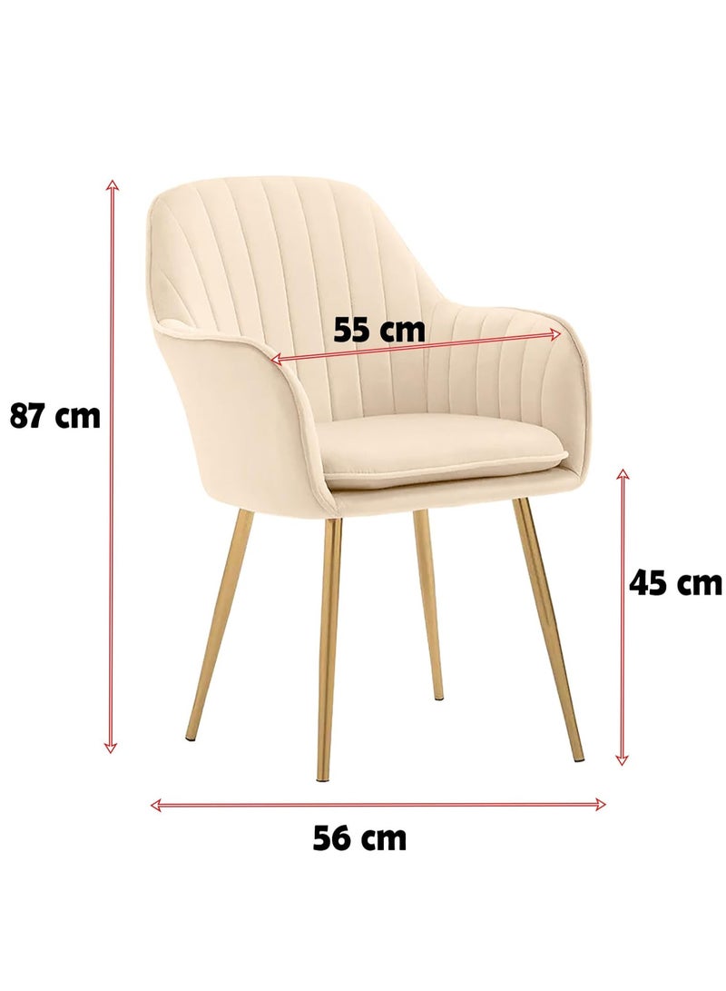 Generic Stylish Velvet Dining Chairs with Gold Legs Comfortable and Durable  - Image 2