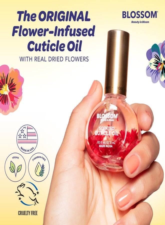 Blossom Cuticle Oil for Nails, Hydrating, Moisturizing, Scented Nail Oil Cuticle Care, Infused with Real Flowers, Made in USA, 0.75oz, 3 pack, Mini Gift Set, Lavender/Jasmine/Rose - Image 5