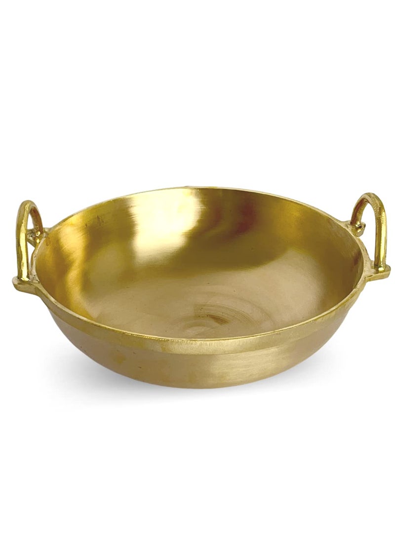 NUTRION Nutrion Heavy Bronze Cooking Kadai ComboCooking KarahiWok 20cm800ml22cm18 Litre 24cm3 Litre Kadai Set of 3 Gold  - Image 2