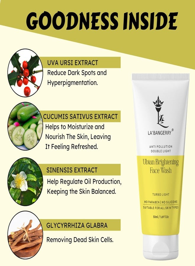 LA'BANGERRY Anti Pollution & Double Light Ubtan Foaming Face Wash & Neem & Aloevera With Niacinamide Exfoliating Face Wash Combo | Natural Cleanser for Glowing Skin | 50mlx 2(100 ml) - Image 4