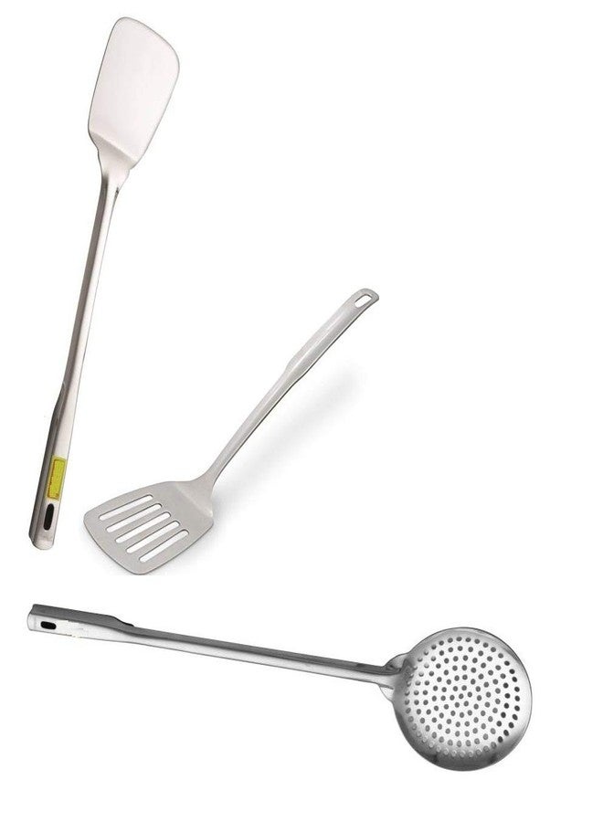 Bartan Star Stainless Steel Cooking Spoons & Serving Spoons (Set of 3) - Image 1