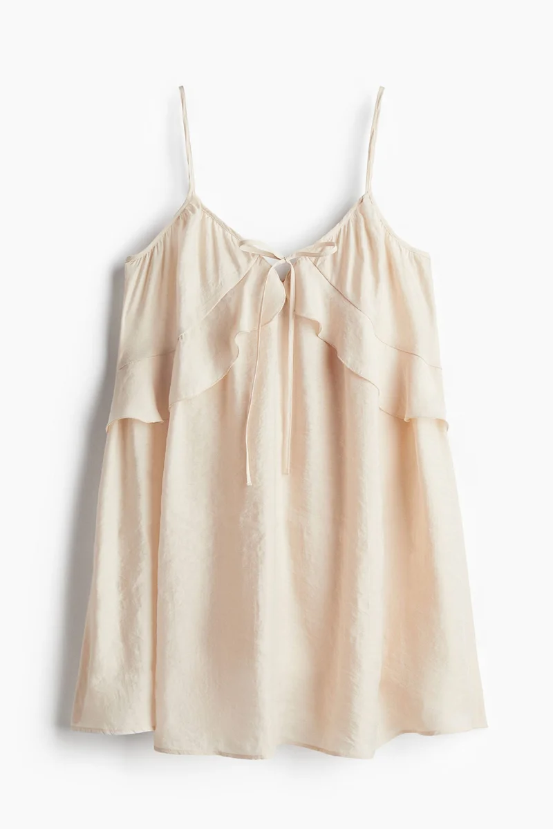 H&M Modal-Blend Flounce-Trimmed Dress