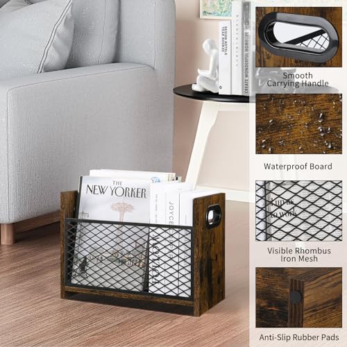 YINMIT Magazine Holder, Magazine Rack Floor, Magazine Storage Basket, File Holder Organizer, Folder Organizer for Magazines, Books, Newspapers, Tablets (Medium) - Image 3