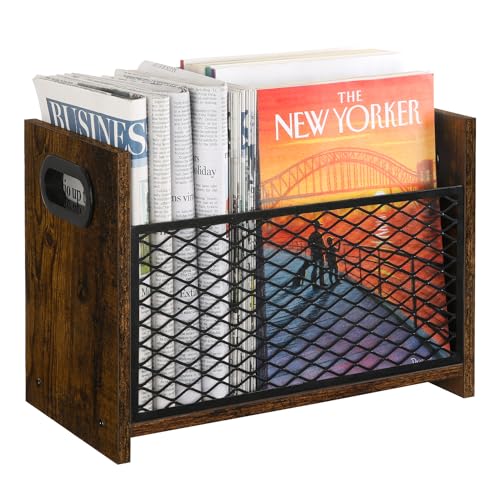 YINMIT Magazine Holder, Magazine Rack Floor, Magazine Storage Basket, File Holder Organizer, Folder Organizer for Magazines, Books, Newspapers, Tablets (Medium) - Image 1