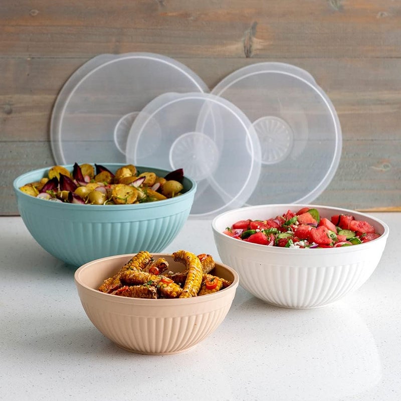 Nordic Ware Prep and Serve Mixing Bowls Set 6Piece EarthTones - Image 2