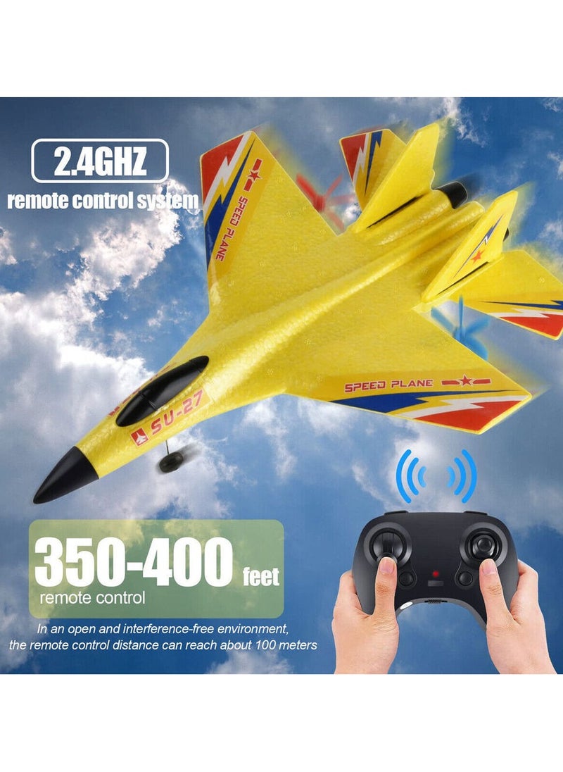 TOY GARDEN RC Plane SU-27 Drone with 2.4GHZ 2CH, Remote Channel Remote Control Airplane, Control Flying Paper Aircraft Toys Indoors & Outdoors Easy to Fly Best Gift for Adults and Children  - Image 4