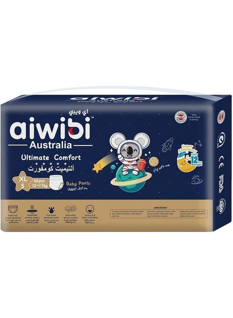 aiwibi Night Plus Baby Diaper Pants Pack of 4- Hypoallergenic & Dermatest Certified (X-Large 40) - Image 2